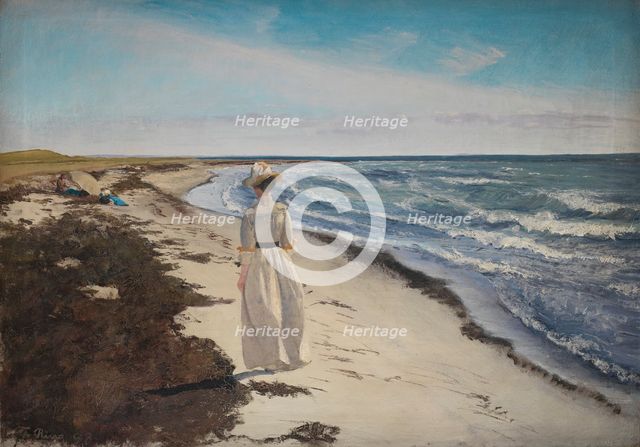 Lady at Karrebæksminde Beach, Zealand, 1898. Creator: Laurits Andersen Ring.