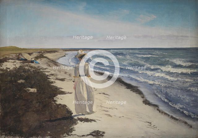 Lady at Karrebæksminde Beach, Zealand, 1898. Creator: Laurits Andersen Ring.
