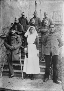 Lady Baird & wounded at Chambery, 19 June 1918. Creator: Bain News Service