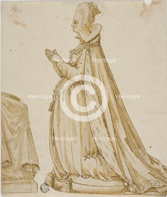 Lady Before a Prie-Dieu, n.d. Creator: Unknown.