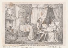 Lady Booby attempts to seduce the immaculate Joseph, from "The Adventures of Joseph Andrew..., 1792. Creator: Thomas Rowlandson