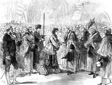 Lady Burdett-Coutts delivering Columbia Market to the Lord Mayor, 1871. Creator: Unknown