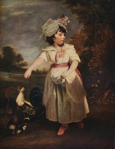 Lady Catherine Pelham Clinton feeding her chickens 1781 (1931). Artist: Sir Joshua Reynolds