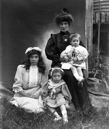 Lady & children - unknown, c1900s. Creator: Robert Augustus Henry L'Estrange