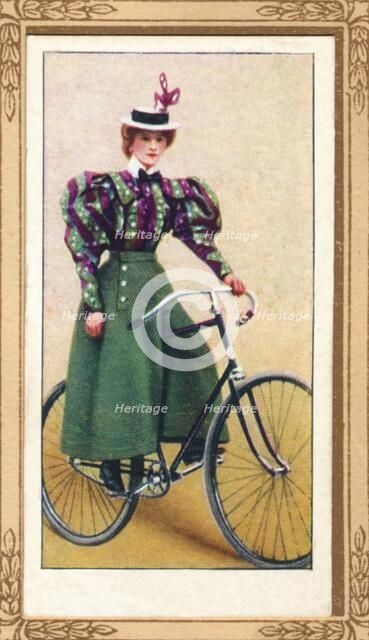 'Lady Cyclist Wearing Divided Skirt', 1939. Artist: Unknown.