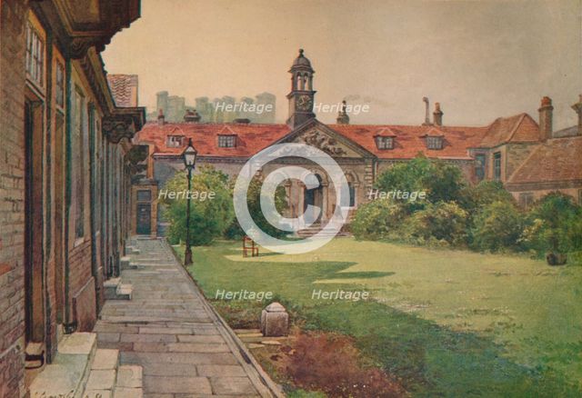 'Lady D'Acre's Almshouses, garden front', c1880 (1926). Artist: John Crowther.