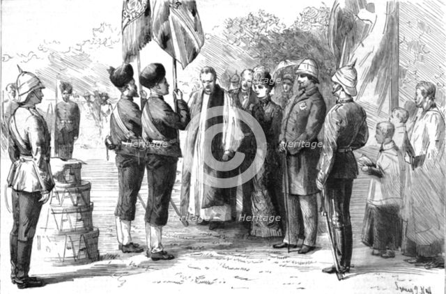 'Lady Dufferin Presenting New Colours to the 18th Bengal Infantry at Alipur', 1886.  Creator: Unknown.