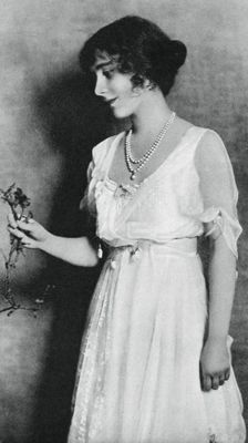 Lady Elizabeth Bowes-Lyon with a red carnation, 1923, (1937). Creator: Unknown