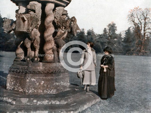 Lady Elizabeth Bowes-Lyon and the Countess of Strathmore, Glamis Castle, Scotland, 1923.  Creator: Unknown.