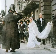 Lady Elizabeth Bowes-Lyon on her way to be married at Westminster Abbey, 26 April 1923, (1937). Creator: Unknown