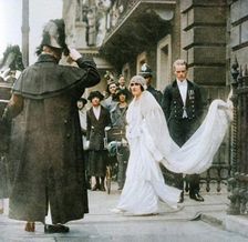 Lady Elizabeth Bowes-Lyon on her way to be married at Westminster Abbey, 26 April 1923, (1937). Creator: Unknown