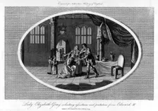 Lady Elizabeth Grey soliciting assistance and protection from Edward IV, (1793). Creator: Warren