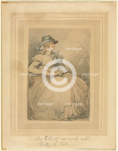 Lady Elliott, Commonly Called Dolly The Tall, 1775/1827. Creator: Thomas Rowlandson (British, 1756-1827).