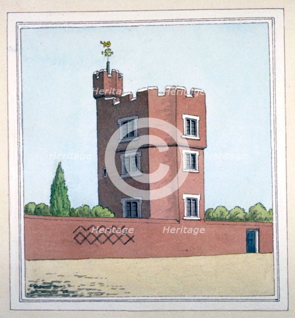 Lady Garret's Tower, Green Street House, East Ham, Newham, London, c1800.                            Artist: Anon