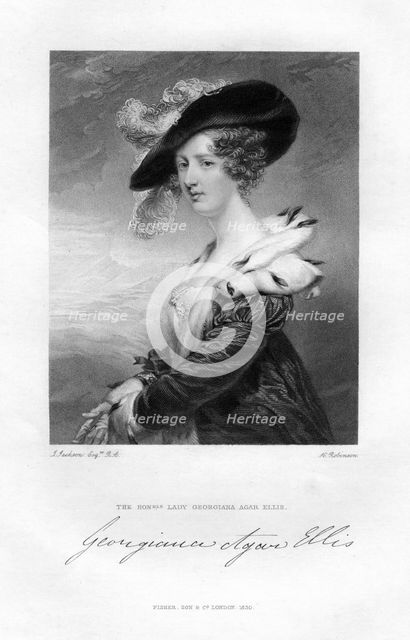 Lady Georgina Agar-Ellis, 19th century.Artist: H Robinson