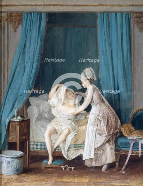 Lady Getting out of Bed, 1776. Creator: Nicolas Lavreince.