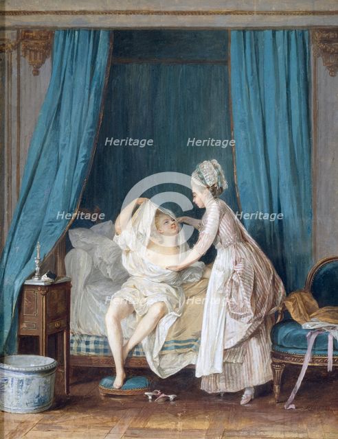 Lady Getting out of Bed, 1776. Creator: Nicolas Lavreince.