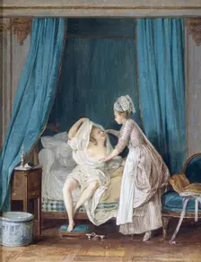 Lady Getting out of Bed, 1776. Creator: Nicolas Lavreince