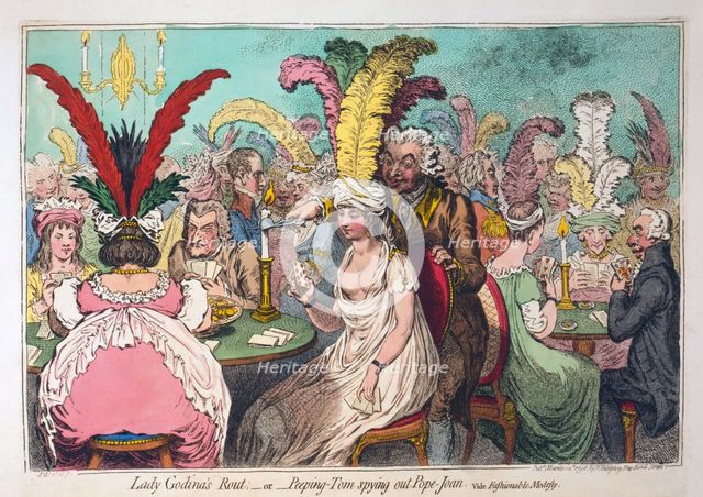 Lady Godina's Rout or Peeping Tom spying out Pope Joan, 1796.