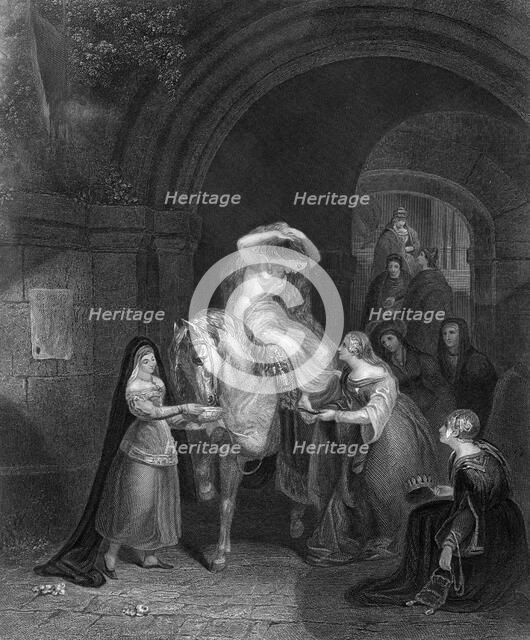 Lady Godiva rides through Coventry, (19th century).Artist: JB Allen