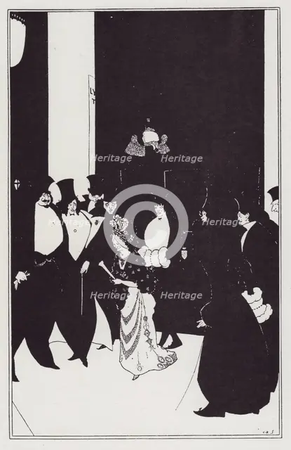 Lady Gold's Escort, 1894. Creator: Aubrey Beardsley.