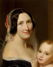 Lady Gordon and her Child, c1858. Creator: John Phillip
