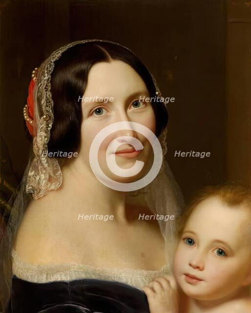 Lady Gordon and her Child, c1858. Creator: John Phillip.