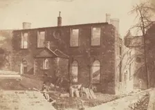 Lady Glenorchy's Chapel during demolition, on the site of Waverley Station, c. 1846. Creators: David Octavius Hill, Robert Adamson