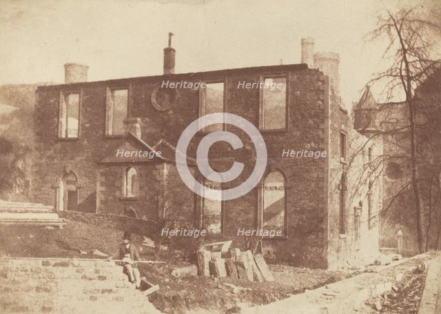 Lady Glenorchy's Chapel during demolition, on the site of Waverley Station, c. 1846. Creators: David Octavius Hill, Robert Adamson.