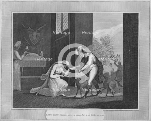'Lady Gray Petitioning Edward IV For Her Lands', 1838. Artist: Unknown.