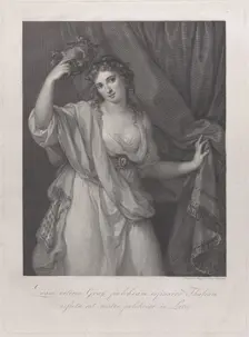 Lady Hamilton as the Comic Muse, Thalia, 1791. Creator: Raphael Morghen