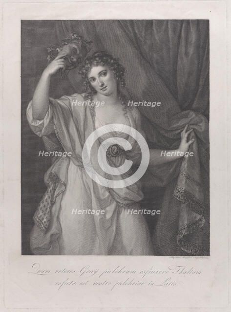 Lady Hamilton as the Comic Muse, Thalia, 1791. Creator: Raphael Morghen.