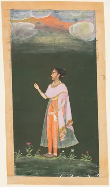 Lady Holding a Flower, c. 1670s-80s. Creator: Unknown
