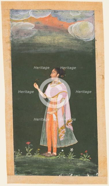 Lady Holding a Flower, c. 1670s-80s. Creator: Unknown.