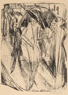 Lady in the Rain, 1914. Creator: Ernst Kirchner