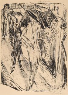 Lady in the Rain, 1914. Creator: Ernst Kirchner