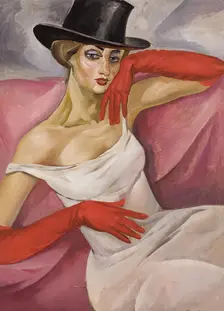 Lady in Top Hat. Artist: Grigoriev, Boris Dmitryevich (1886-1939)
