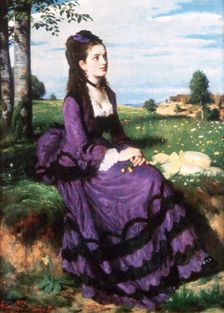 Lady in Violet 1874. Artist: Pal Szinyei Merse
