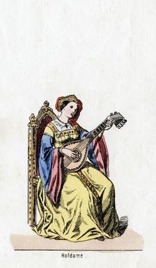 Lady-in-waiting, costume design for Shakespeare's play, Henry VIII, 19th century