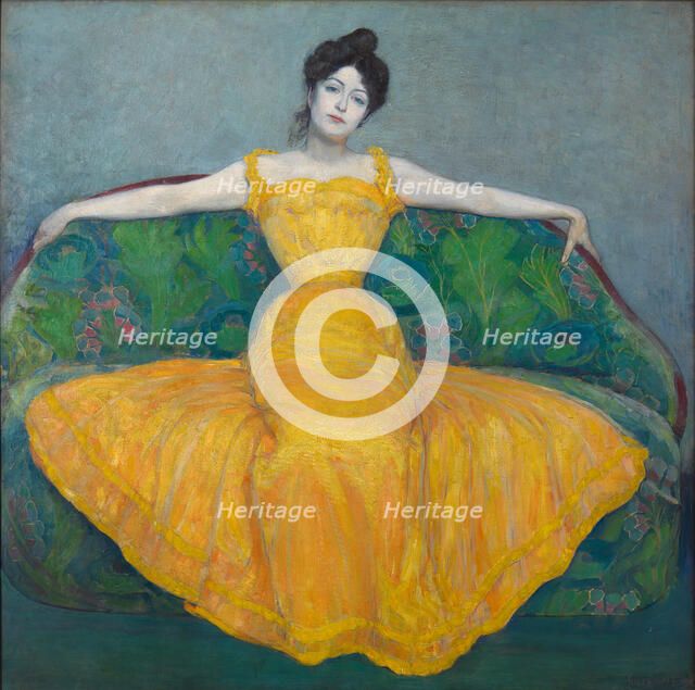 Lady in yellow, 1899. Creator: Kurzweil, Max (Maximilian) (1867-1916).