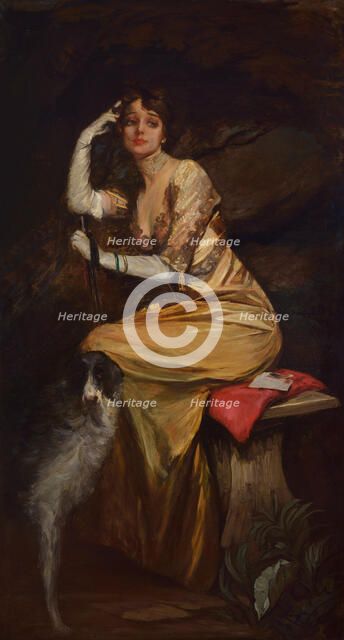 Lady in yellow. Creator: Selvatico, Lino (1872-1924).