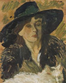 Lady in a Black Hat, c1900s. Creator: Helmer Osslund
