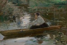 Lady in a Boat, 1900-1920. Creator: Josef Schusser