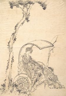 Lady in a Chariot. Creator: Hokusai