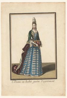 Lady in a dress trimmed with embellishment, c.1685-c.1690. Creator: Unknown