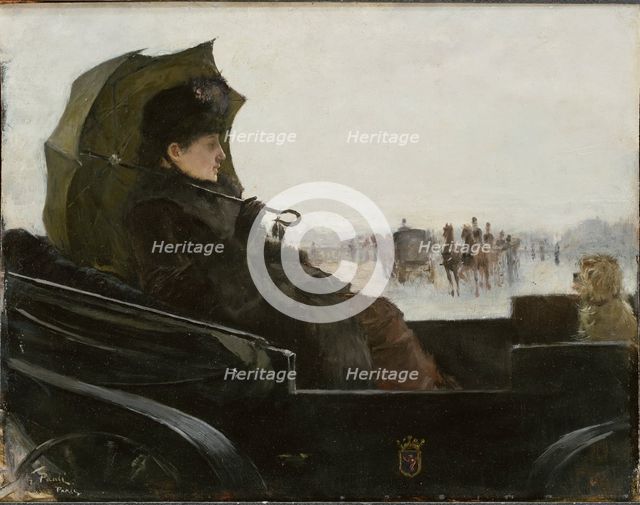Lady in a landau carriage, Paris, 1882-1883.