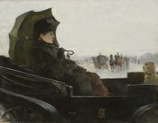 Lady in a Landau. Motif from Paris, between c.1881 and c.1883. Creator: Georg Pauli