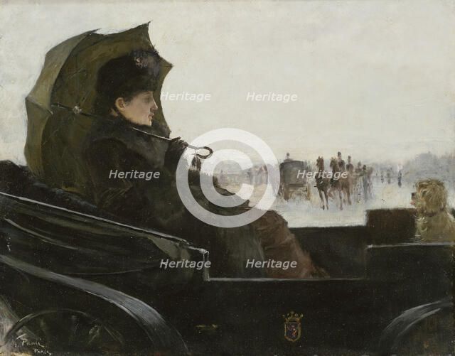 Lady in a Landau. Motif from Paris, between c.1881 and c.1883. Creator: Georg Pauli.