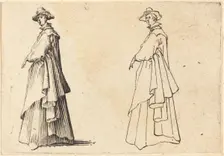Lady in a Large Coat, c. 1617. Creator: Jacques Callot