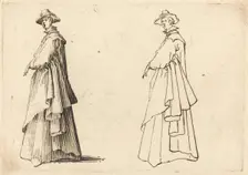 Lady in a Large Coat, c. 1617. Creator: Jacques Callot